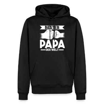 Bester Papa der Welt - Männer Premium Bio Hoodie - Schwarz - Vorne - Nico (187cm)