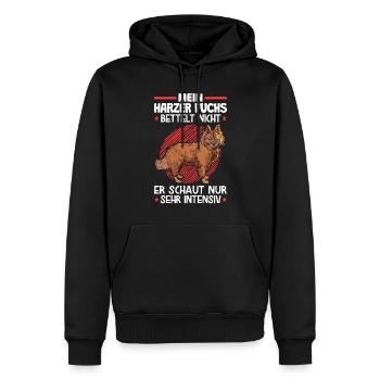Mein Harzer Fuchs bettelt nicht Hütefuchs - Männer Premium Bio Hoodie - Schwarz - Vorne - Nico (187cm)