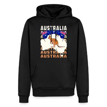 AUSTRALIA - Männer Premium Bio Hoodie - Schwarz - Vorne - Nico (187cm)
