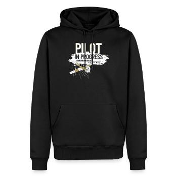 Airplane Pilot Future Pilot - Männer Premium Bio Hoodie - Schwarz - Vorne - Nico (187cm)