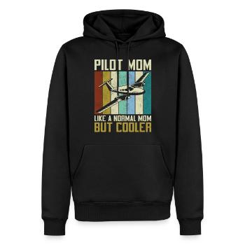 Airplane Pilot Mom Mother Vintage - Männer Premium Bio Hoodie - Schwarz - Vorne - Nico (187cm)