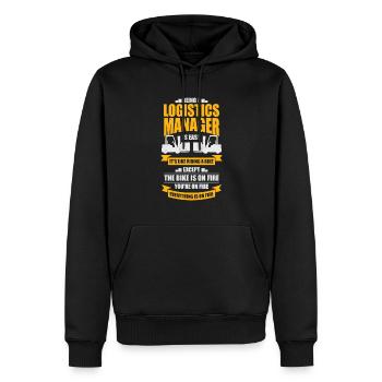 Lustiges Logistikmanager Logistikleiter Geschenk - Männer Premium Bio Hoodie - Schwarz - Vorne - Nico (187cm)