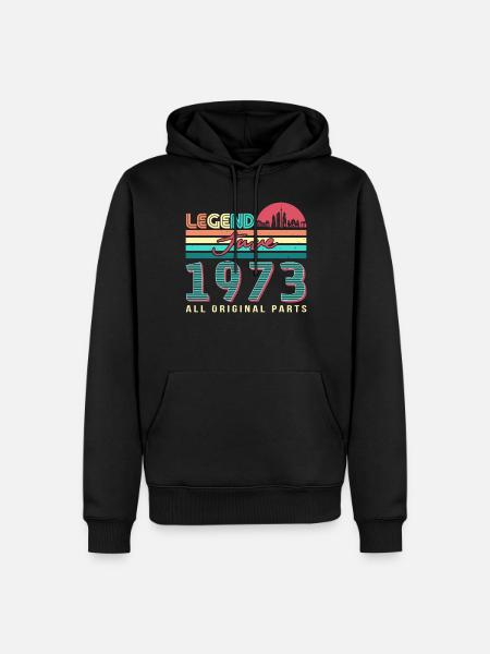 Geschenk 1973 Juni - Männer Premium Bio Hoodie - Schwarz