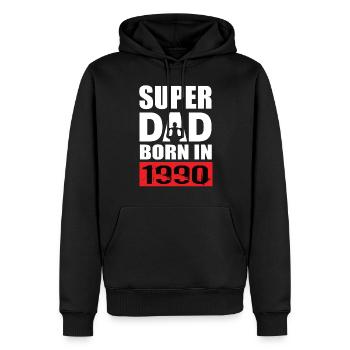 Papa Geburtstag 1990 - Männer Premium Bio Hoodie - Schwarz - Vorne - Nico (187cm)