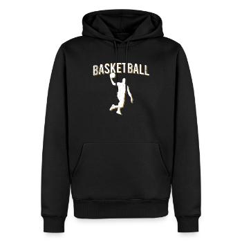 Basket-ball - Sweat à capuche Premium bio Homme - noir - Devant - Nico (187cm)