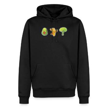 Alimentation saine au brocoli à l’avocat végétalien - Sweat à capuche Premium bio Homme - noir - Devant - Nico (187cm)