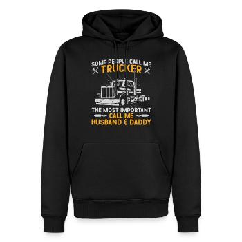 Trucker Truck Driver Dad Father - Männer Premium Bio Hoodie - Schwarz - Vorne - Nico (187cm)