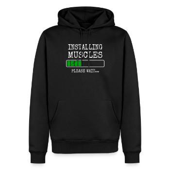 Installing Muscles Muskeln Installiert Gym Workout - Männer Premium Bio Hoodie - Schwarz - Vorne - Nico (187cm)