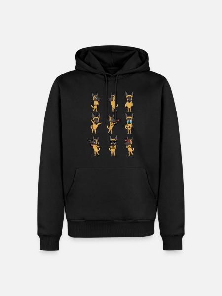 Malinois Hund Mechelaar Emoticon - Herre Premium økologisk hoodie - sort