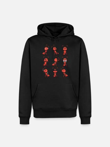 Fire ant Emoticon - Men’s Premium Organic Hoodie - black