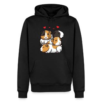 Cochons d’Inde Cochons d’Inde domestiques - Sweat à capuche Premium bio Homme - noir - Devant - Nico (187cm)