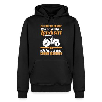 Landwirt Landwirt Bauer Traktor - Männer Premium Bio Hoodie - Schwarz - Vorne - Nico (187cm)