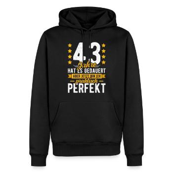 43 Geburtstag Mann 43er 43ter Ich bin 43 Jahre alt - Männer Premium Bio Hoodie - Schwarz - Vorne - Nico (187cm)