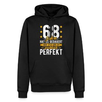 68 Geburtstag Mann 68er 68ter Ich bin 68 Jahre alt - Männer Premium Bio Hoodie - Schwarz - Vorne - Nico (187cm)