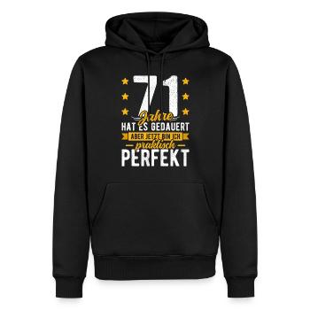 71 Geburtstag Mann 71er 71ter Ich bin 71 Jahre alt - Männer Premium Bio Hoodie - Schwarz - Vorne - Nico (187cm)