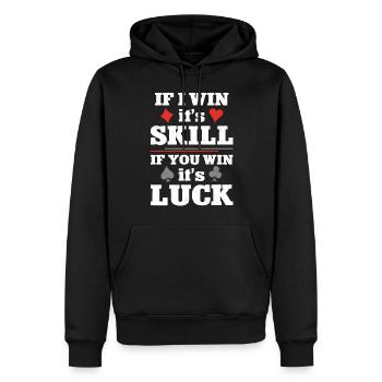 Poker Cards Vintage If I Win It'S - Männer Premium Bio Hoodie - Schwarz - Vorne - Nico (187cm)