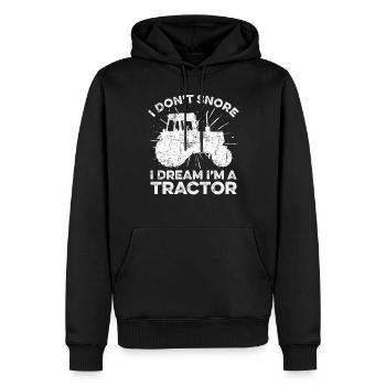 I Don't Snore I Dream I Am A Tractor Regenerative - Männer Premium Bio Hoodie - Schwarz - Vorne - Nico (187cm)