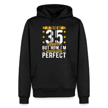 35th birthday 35 years old man woman 35th 35er - Men’s Premium Organic Hoodie - black - Front - Nico (187cm)