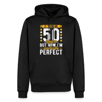 50 års fødselsdag 50 år gammel mand kvinde 50. 50'erne - Herre Premium økologisk hoodie - sort - Foran - Nico (187cm)