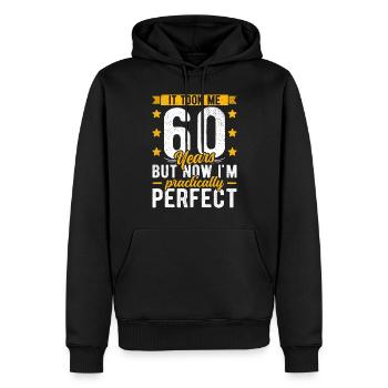 60. Geburtstag 60 Jahre alt Mann Frau 60ter 60er - Männer Premium Bio Hoodie - Schwarz - Vorne - Nico (187cm)