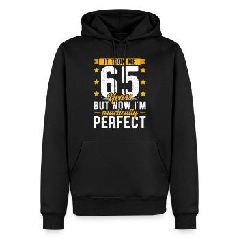 65ème anniversaire 65 ans homme femme 65ème 65er - Sweat à capuche Premium bio Homme - noir - Devant - Nico (187cm)