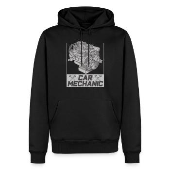 Mécanicien automobile Technicien mécatronique Profession Garage - Sweat à capuche Premium bio Homme - noir - Devant - Nico (187cm)