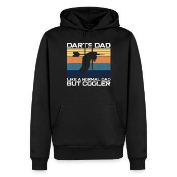 Fléchettes Papa Père Vintage Rétro - Sweat à capuche Premium bio Homme - noir - Devant - Nico (187cm)