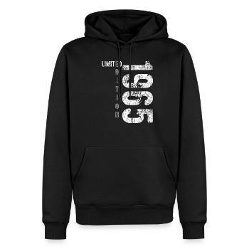 Édition Limitée 1965 Anniversaire Vintage 1965 - Sweat à capuche Premium bio Homme - noir - Devant - Nico (187cm)