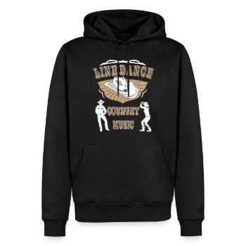 MUSIQUE COUNTRY LINE DANCE - Sweat à capuche Premium bio Homme - noir - Devant - Nico (187cm)