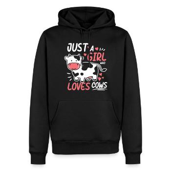 Amoureux des vaches veau agriculteur - Sweat à capuche Premium bio Homme - noir - Devant - Nico (187cm)