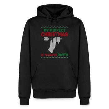 Darts Christmas Vintage My Perfect - Männer Premium Bio Hoodie - Schwarz - Vorne - Nico (187cm)