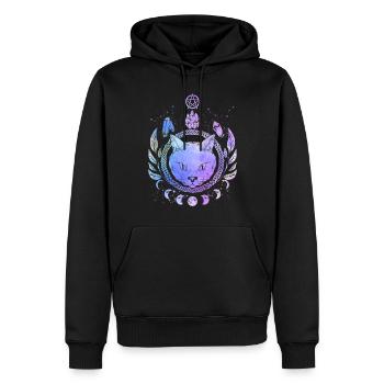 Okkulte Katze Magisches Symbol Wicca Goth Katzen - Männer Premium Bio Hoodie - Schwarz - Vorne - Nico (187cm)