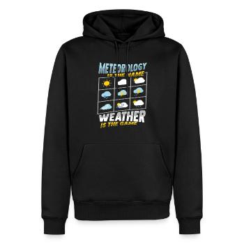 Meteorologe Wettervorhersage - Männer Premium Bio Hoodie - Schwarz - Vorne - Nico (187cm)