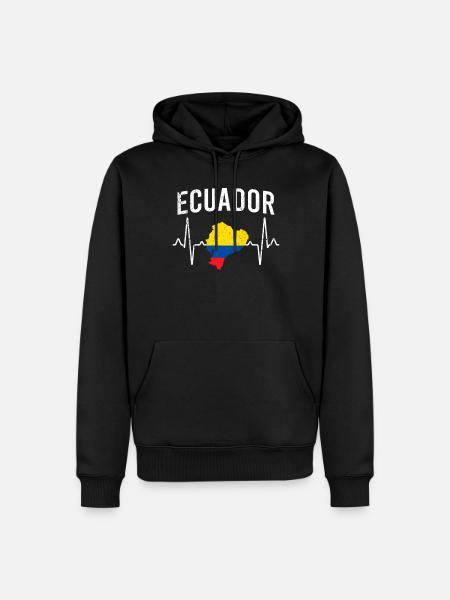 Ecuador Heartbeat - Men’s Premium Organic Hoodie - black