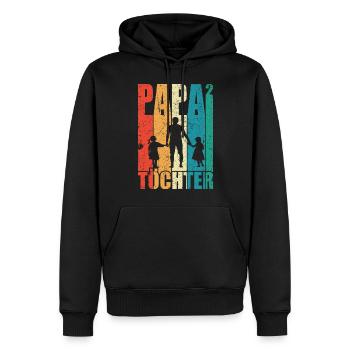 Papa Hoch 2 Dad Hoch 2 Töchter Vatertag Geschenk - Männer Premium Bio Hoodie - Schwarz - Vorne - Nico (187cm)