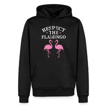 Respect The Flamingo - Pink Bird Birdwatching - Men’s Premium Organic Hoodie - black - Front - Nico (187cm)