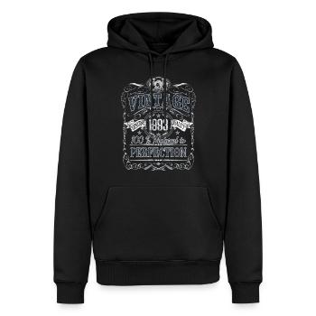 Vintage 1993 Geburtstag Geburtsjahr 1993 Geschenk - Männer Premium Bio Hoodie - Schwarz - Vorne - Nico (187cm)