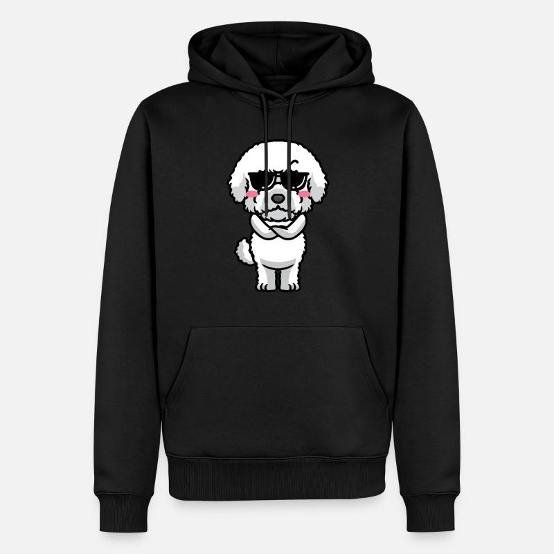 Bichon Frisé Chien Bouclé Bichon - Sweat à capuche Premium bio Homme - noir