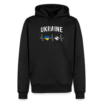 Ukraine Fußball Herzschlag - Männer Premium Bio Hoodie - Schwarz - Vorne - Nico (187cm)