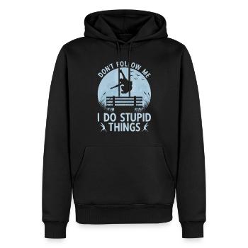 Parkour Freerunning Parkour Runner Ne me suivez pas - Sweat à capuche Premium bio Homme - noir - Devant - Nico (187cm)