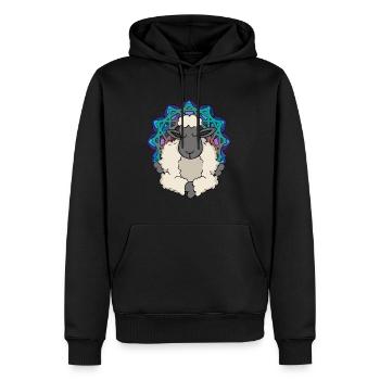 Méditation Idée cadeau Femmes Moutons Yoga - Sweat à capuche Premium bio Homme - noir - Devant - Nico (187cm)