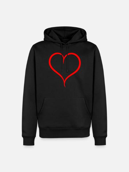 Simple Red Heart - Men’s Premium Organic Hoodie - black