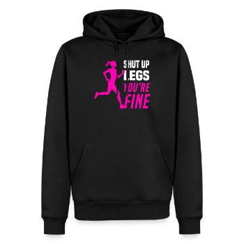 Marathon Läufer Laufsport Halbmarathon Spruch - Männer Premium Bio Hoodie - Schwarz - Vorne - Nico (187cm)