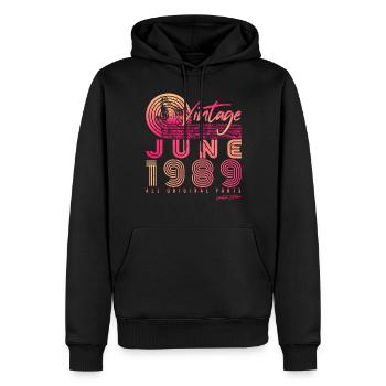 Geboren Im Juni 1989 - Männer Premium Bio Hoodie - Schwarz - Vorne - Nico (187cm)