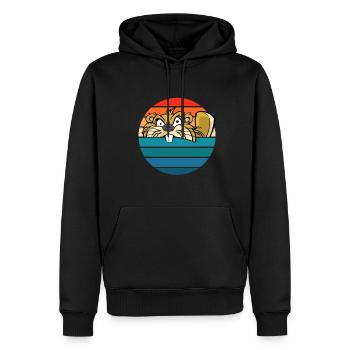 Biber Nagetier für Tierliebhaber - Männer Premium Bio Hoodie - Schwarz - Vorne - Nico (187cm)