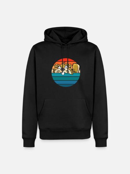 Biber Nagetier für Tierliebhaber - Männer Premium Bio Hoodie - Schwarz