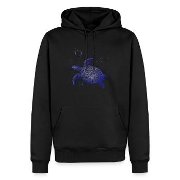 Tortue Détendue Chill Mer Océan Plage - Sweat à capuche Premium bio Homme - noir - Devant - Nico (187cm)