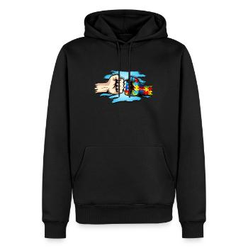 Autisme Cadeau Autiste Asperger TDAH Autisme - Sweat à capuche Premium bio Homme - noir - Devant - Nico (187cm)