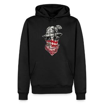 Trachtenshirt Herren Lausbua Trachten T-Shirt - Männer Premium Bio Hoodie - Schwarz - Vorne - Nico (187cm)