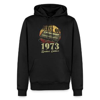 Best Of 1973 Bande de cassette rétro - Sweat à capuche Premium bio Homme - noir - Devant - Nico (187cm)